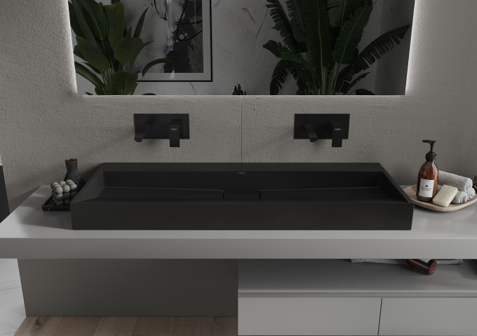 Torneiras de parede para lavatório com bica curta